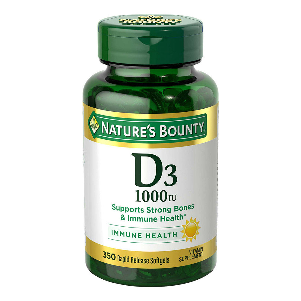 Natures Bounty High Potency Vitamin D3-1000IU Rapid Release Liquid Softgels, 350 Ea
